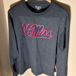 NCAA Champion Men’s LS Ole Miss Tee Color Gray Size Medium